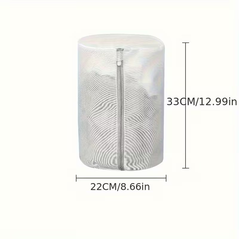 Durable White Polyester Shoe Wash Bag with Mesh Pocket and Zipper Closure - Suitable for Machine Laundry, Cleaning Bags for Sneakers & Jewelry Accessories Rich in Fleece Lining